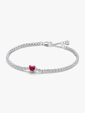 Pandora Red Sparkling Heart Tennis Bracelet